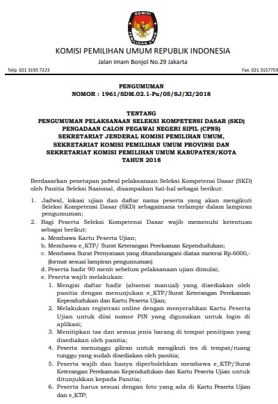 Contoh soal tes kpu