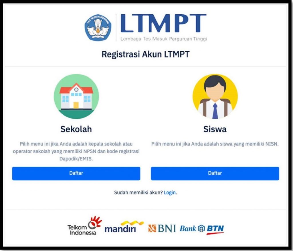 Cara Pendaftaran Registrasi Akun LTMPT 2022 Seleksi LTMPT 